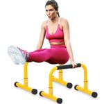 TABEKE 14'' High Push Up Bar, Heavy Duty Steel Parallettes Bars with Non-Slip Foam Grip, Portable Dip Bar Calisthenics Equipment For Handstand, L-Sit, Home Gym Strength Training Workout