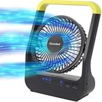 Gazeled Battery Operated Fan, Super Long Lasting Battery Powered Fans for Camping, Portable D-Cell Desk Fan with Timer, 3 Speeds, Whisper Quiet, 180° Rotation, for Office,Bedroom,Outdoor, 5''