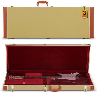 CAHAYA Guitar Case Electric Hardshell: 0.98inch Thick Padding Only for ST Electric Guitars Hardshell Wood Guitar Gig Case with Padded Comfortable Handle and 2 Keys Yellow CY00365-1