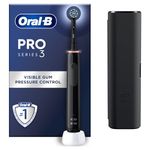 Oral-B Pro 3 Electric Toothbrushes For Adults, Gifts For Women / Men, 1 Cross Action Toothbrush Head & Travel Case, 3 Modes with Teeth Whitening, 2 Pin UK Plug, 3500, Black, Oral B