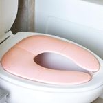 INOVERA Portable Folding Baby Toilet Seat - Kids Potty Training Seats for 0.5 to 5 years Child Toddler - Fits All Western Toilets - Non-Slip Suction Cups - Includes Free Travel Bag (Baby Pink)