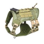 FYA Tactical Dog Harness for Medium Large Dogs No Pull, Military Dog Harness with Handle,Service Dog Vest, Adjustable Pet Harness for Training Hunting Walking