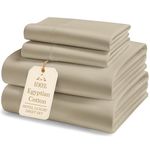 100% Egyptian Cotton Bed Sheets - 1000 Thread Count 4-Piece Linen Full Sheets Set, Long Staple Cotton Bedding Sheets, Sateen Weave, Luxury Hotel Sheets, 16" Deep Pocket (Fits Upto 17" Mattress)
