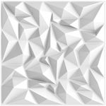 TroyStudio Acoustic Sound Diffuser Panels - 19.7 X 19.7 X 1 inches Pack of 12 PVC Wall Art Panels, Studio Diffuse Treatment Tiles Diffusor Panels for Wall & Ceiling Decor (Clutter, White)