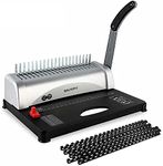 ebuyerfix 21 Hole Comb Binding Machine 450 Sheet With Kit, Personal Wire Binder/Closer, Punches Up To 15 Sheets, One Handle Machine Paper Scrapbook, Gray