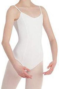 Capezio CC101 - Maillot de ballet con tirantes de espaguetis, Primavera/Verano, Mujer, color Blanco, tamaño M
