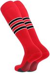 TCK Performance Baseball/Softball Socks (Scarlet/White/Black, Medium)