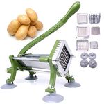 French Fry Cutter Commercial Potato Slicer with Suction Feet Complete Set, Includes 1/4", 3/8",1/2"