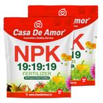 Casa De Amor NPK 19-19-19 Fertilizer | Balanced Water-Soluble Plant Food for Growth, Flowering & Yield Boost | For All Plants | 2 Pack of 400 gm (Total 800 gm)