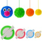 Pom pom Maker, 4 Sizes Pom-pom Maker Fluff Ball Weaver Needle Craft DIY Wool Knitting Craft Tool Set(4)