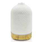 Essential Oil Diffuser Aromatherapy Air Cool Mist Diffuser 100ml Ceramic Aroma Scent Diffusers Humidifier with Auto Shut Off Ultrasonic Quiet/4 Timing Set/7 LED Lights for Home Office Sleep