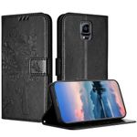 JayModCase Case Compatible with Galaxy Note 4, PU Leather Flip Folio Wallet Case with Card Holder Kickstand Magnetic Closure cover for Note 4 - Black