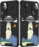 Goocrux for Samsung Galaxy S20 Case UFO for Women Girls Cute Aliens Space Phone Cover Universe Pattern Design Aesthetic with Slide Camera Cover Unique Fashion Boys Teens Cases for Galaxy S20 5G 6.2''