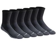 Dickies Men's Dri-tech Moisture Control Comfort Length Crew Socks, Comfort Length Black (6 Pairs), Shoe Size: 6-12