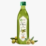 Pure Nutrition Organic Extra Virgin Olive Oil 500ml – 100% Pure, Cold Pressed | Ideal for Indian Cooking, Salad Dressing, Sauteing & Skin/Hair Care | PET Bottle for Easy Use