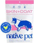 Native Pet Skin and Coat Chews for Dogs - Made with Wild-Caught Salmon Oil for Dogs Skin and Coat - Omega 3 for Dog Skin and Coat Supplement - Dog Shedding Supplement & Dog Hair Loss Treatment