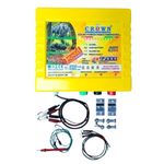 Crown Solar Power Fencing System, Thunder Power CR 95000 Agri Fence Energizer, 12V DC, 6–7 KM Range, LED Power Level Indicator, Zatka Green, IP65 ABS Console Box (Thunder Power Energizer CR 95000)