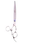 SHEARSDIRECT Japanese 440C Stainless Steel Curved Shear with Swivel Off Set Handle Design, 8-Inch