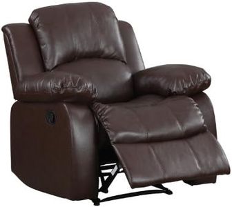 Homelegance Resonance 40" Bonded Leather Recliner Chair, Brown