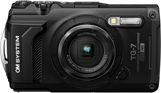 OM SYSTEM Tough TG-7 Waterproof Digital Camera, 12MP, 4K, Black