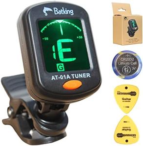 Batking AT-01A Guitar Tuner Rotatable Clip-on Tuner LCD Display for Chromatic Acoustic Guitar Bass Ukulele