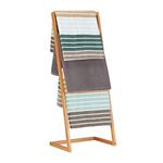 Relaxdays Towel Holder Freestanding with 4 Towel Rails, Bathroom Towel Stand, Bamboo, Butler, HWD: 100x40x30cm, Natural