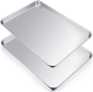 Extra Large Baking Sheet Set of 2, P&P CHEF Stainless Steel Bakeware Cookie Sheet Baking Pan, Rectangle 20''x14''x1.2'', Heavy Duty & Large Capacity, Oven & Dishwasher Safe