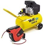 Wolf 50L Air Compressor Sioux 50 Portable 9.6CFM 1875w 2.5HP 116psi 8BAR 230V with 20m Air Hose - 2 Years Warranty