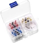 50 pcs Solder Seal Wire Connectors,fabric tubing,DIY,Heat Shrink Butt Connectors Wire Connector Kit Electrical Waterproof Marine Automotive(23Red 10White 12 Blue 5Yellow)，wire connector，terminal