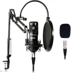 Movo PodPak Podcast Equipment Bundle with XLR Condenser Microphone, Articulating Scissor Arm, and Pop Filter - XLR Mic for Podcasting, Streaming, YouTube, Music, ASMR - Content Creator Studio Mic