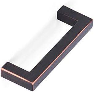 BIRDROCK HOME Square Contemporary Handle - Oil Rubbed Bronze - 10 Pack - 3 Inch Kitchen Cupboard Furniture Cabinet Hardware Drawer Dresser Pull Trad