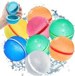 SOPPYCID Water Balloons Reusable, Self Sealing Quick Fill Water Bombs Summer Fun (C-8Pack)