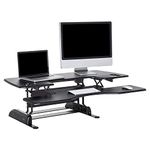 VariDesk Pro Plus 48 by Vari – Height Adjustable Standing Desk Converter – Stand Up Desk for Dual Monitors – (Black)