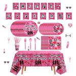 162CT Mean Pink Girls Birthday Party Supplies Tableware HAPPY BIRTHDY Banner Burn Book Plate So Fetch Napkin Cup Straw Spoon Fork knives Tablecloth, Pink Girl Princess Party Decoration 20 Guests