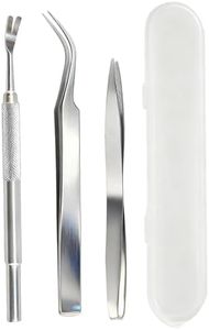 BVQWO Tick Removal Tool,Tick Remover for Dogs,Premium Tick Twister Stainless Steel 3 PCS -Tick Tweezers/Tick Fork/Handy Tin with Case -Safe for Human & Pets (Silver)