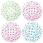 4 Pack Shower Caps for Women/Men, Light Weight Plastic Shower Caps for Women UK 30cm Width with Good Quality Elastic, Perfect for Use at Home, and Spa by MAUZIMRA