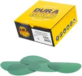 Dura-Gold Premium 5" Green Film Sanding Discs - 280 Grit (Box of 50) - Hook & Loop Backing Sandpaper Discs for DA Sanders, Finishing Medium Fine Cut Abrasive - Sand Automotive Paint, Woodworking Wood