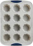 Trudeau Set of Two 12-Count Flower Muffin Silicone Pans, Marble, Gray