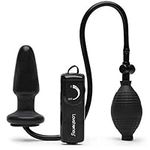 Lovehoney Vibrating Inflatable Butt Plug - 4.5 Inch Anal Plug - Wired Remote Control for Adjustable Anal Stimulation - Easy to Use Anal Bulb Pump - Black