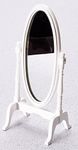 New Dolls House Miniature Bedroom Furniture White Cheval Dressing Mirror 5173