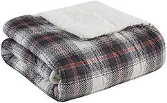 Woolrich Oversized Reversible Throw Blankets Premium Diamond Quilting, Cabin Lifestyle, Soft, Cozy Spun with Sherpa Reverse Cover for Couch, Bed and Office, 50x70, Ridley Black