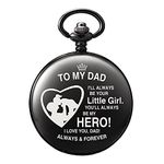 TREEWETO Mens Engraved Black Pocket Watch Gifts for Dad from Daughter - to My Dad Father Daddy Papa for Birthday Fathers Day Wedding