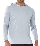 NORTHYARD Men's UPF 50+ Hoodie Shirts Long Sleeve Sun Protection Fishing Swim Lightweight UV SPF Running Rash Guard Quick Dry, Lightgrey, Large