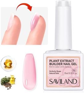 SAVILAND Builder Nail Gel - Pink 15 ml Builder Nail Gel In A Bottle Hard Gel Nail Strengthener Gel Nail Hardener with Castor Oil & Vitamin E Extra Strong and Growth for Nail Extension Repair Nail Art