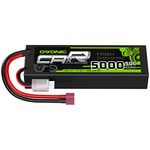 OVONIC 7.4V Lipo Battery 5000mAh 50C 2S Lipo Battery Pack HardCase with Deans T Plug for RC Car Bigfoot Arrma Axial Losi Slash Buggy and Monster Truck