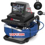 Sanyipace Sewer Camera, 5600mAh Battery, 0.67in/17mm Pipe Inspection Camera with Light, DVR & Audio Recorder, 4.3" Screen, 8 LEDs, 1000TVL Plumbing Snake Camera, Included 16GB Card (100FT/30M)