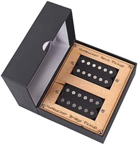 Domofa High Output Humbucker Pickup Set Alnico 5 Dual Coil Neck Bridge Pickups with Larger Pole Pieces for Electric Guitar 14.2K/17.1K, Black