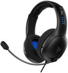 PDP Gaming LVL50 Wired Headset with Mic for Playstation, PS4, PS5 - PC, iPad, Mac, Compatible - Noise Cancelling Microphone, Lightweight, Soft Comfort Over Ear Headphones - Black