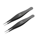 Majestic Bombay Fine Point Tweezers for Women and Men – Splinter Ticks, Facial, Brow and Ingrown Hair Removal–Sharp, Needle Nose, Surgical Tweezers Precision Pluckers Best Tweezers for Chin Hair