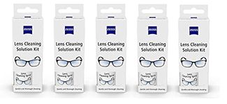 ZEISS Lens Cleaning Solution Kit 30ml with Microfiber Cloth- Pack of 5 | Perfect Lens Cleaner for Spectacles, Eyeglasses, Sunglasses, Camera Lenses and Binoculars